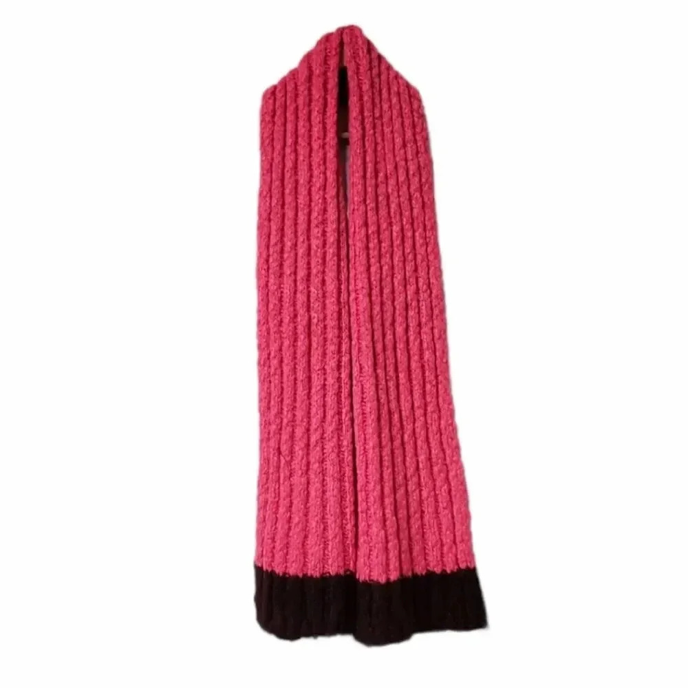 Hollister Long Pink Knit Rectangular Scarf